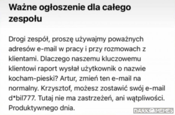 widze wasze maile
