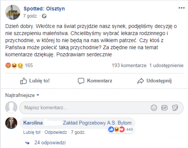 Za zbędne komentarze dziękuję