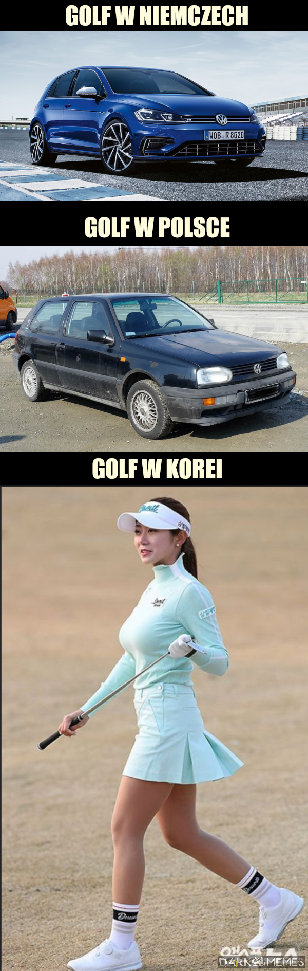 Golfy w różnych krajach